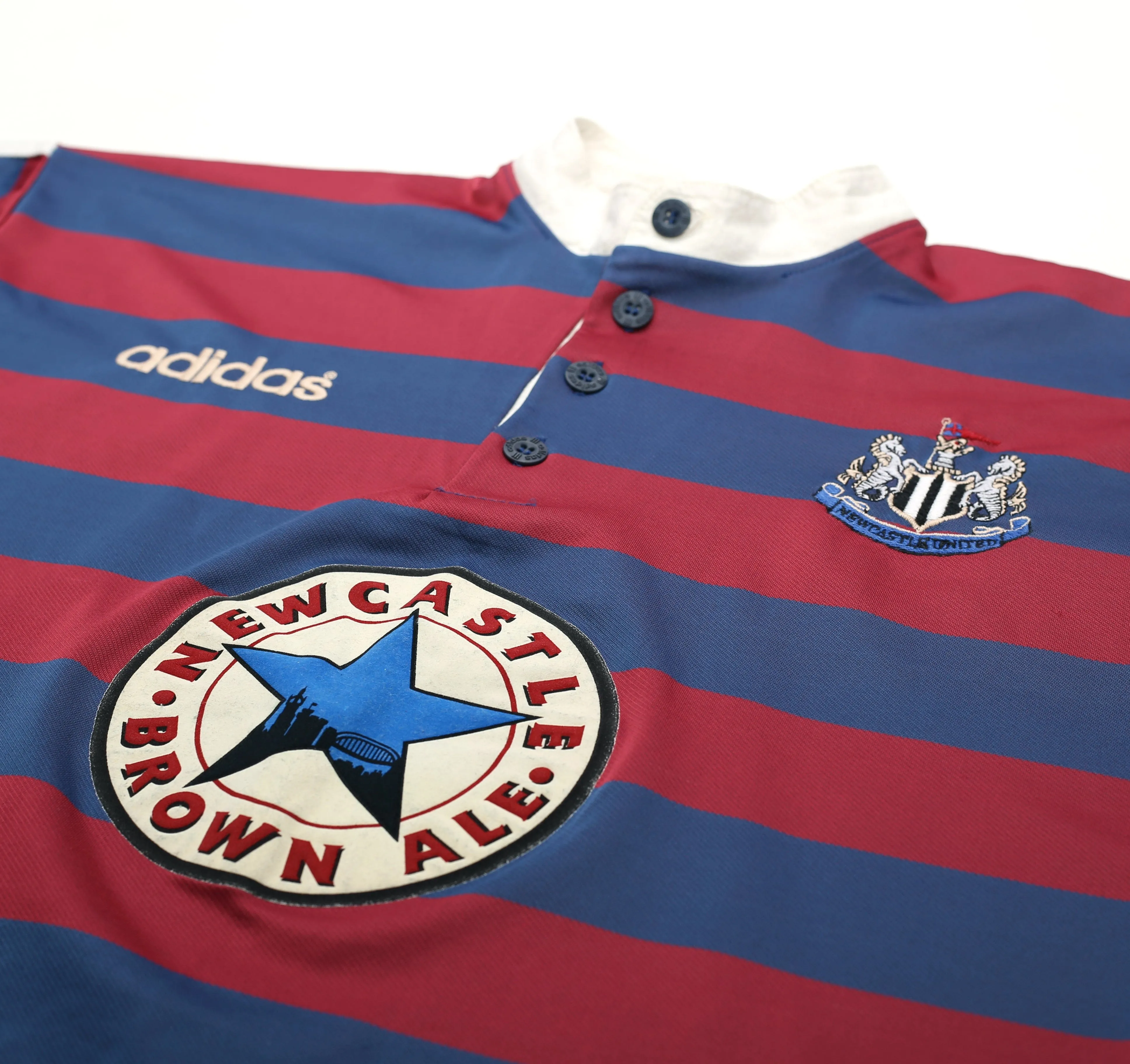 1995/96 GINOLA #14 Newcastle United Vintage adidas Away Football Shirt (M)