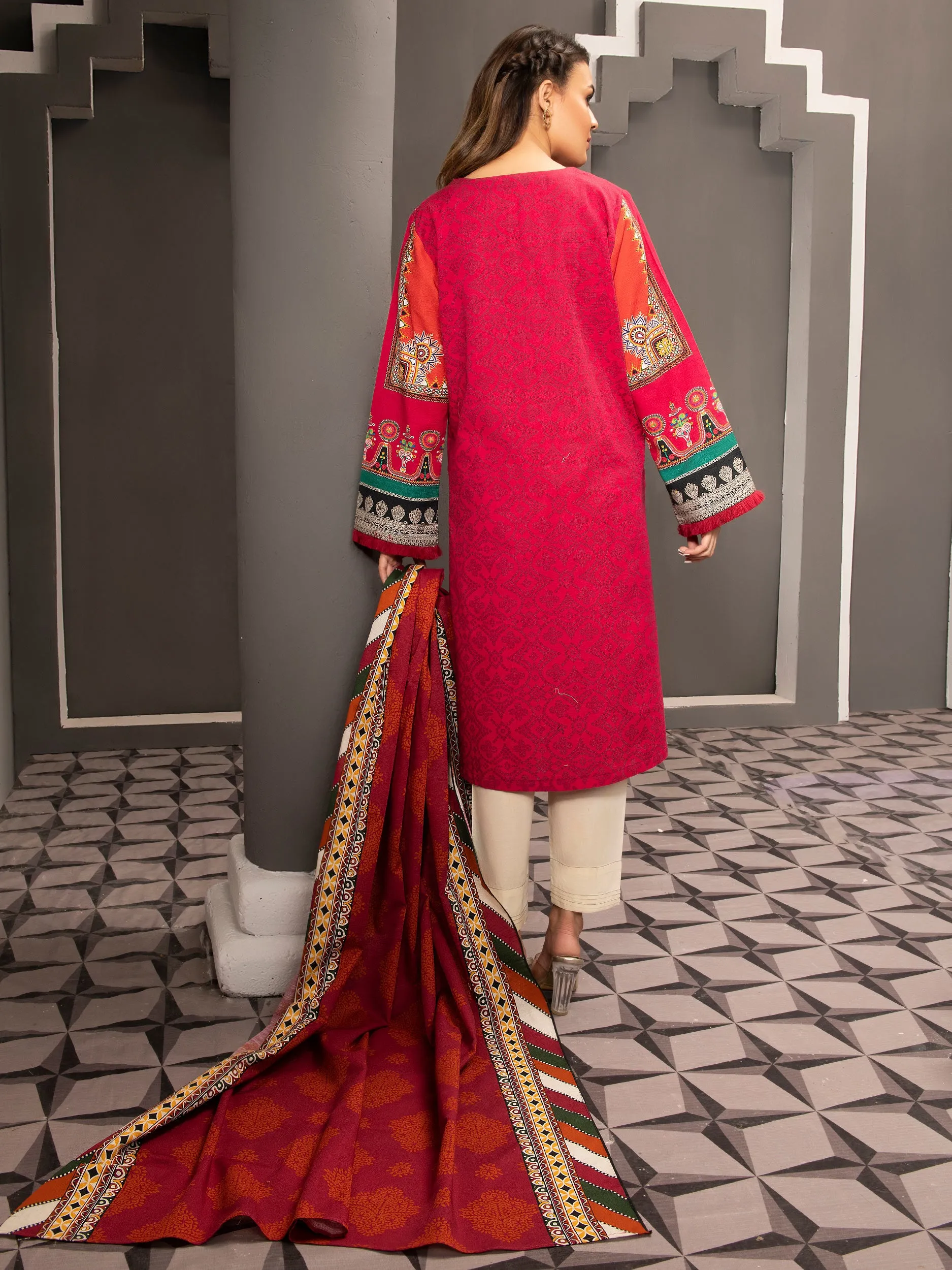 2 Piece Embroidered Khaddar Suit