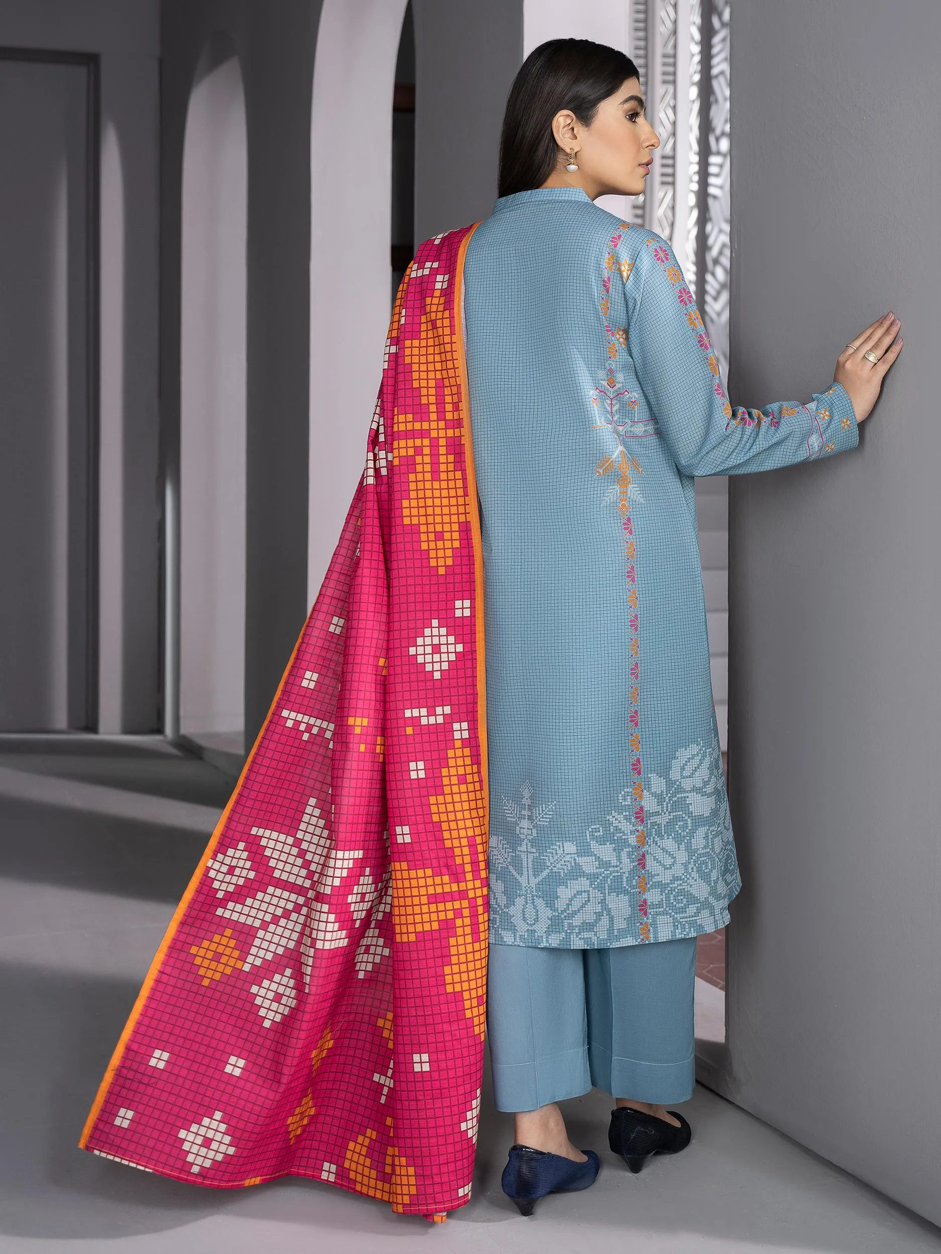 2 Piece Khaddar Suit-Printed (Unstitched)