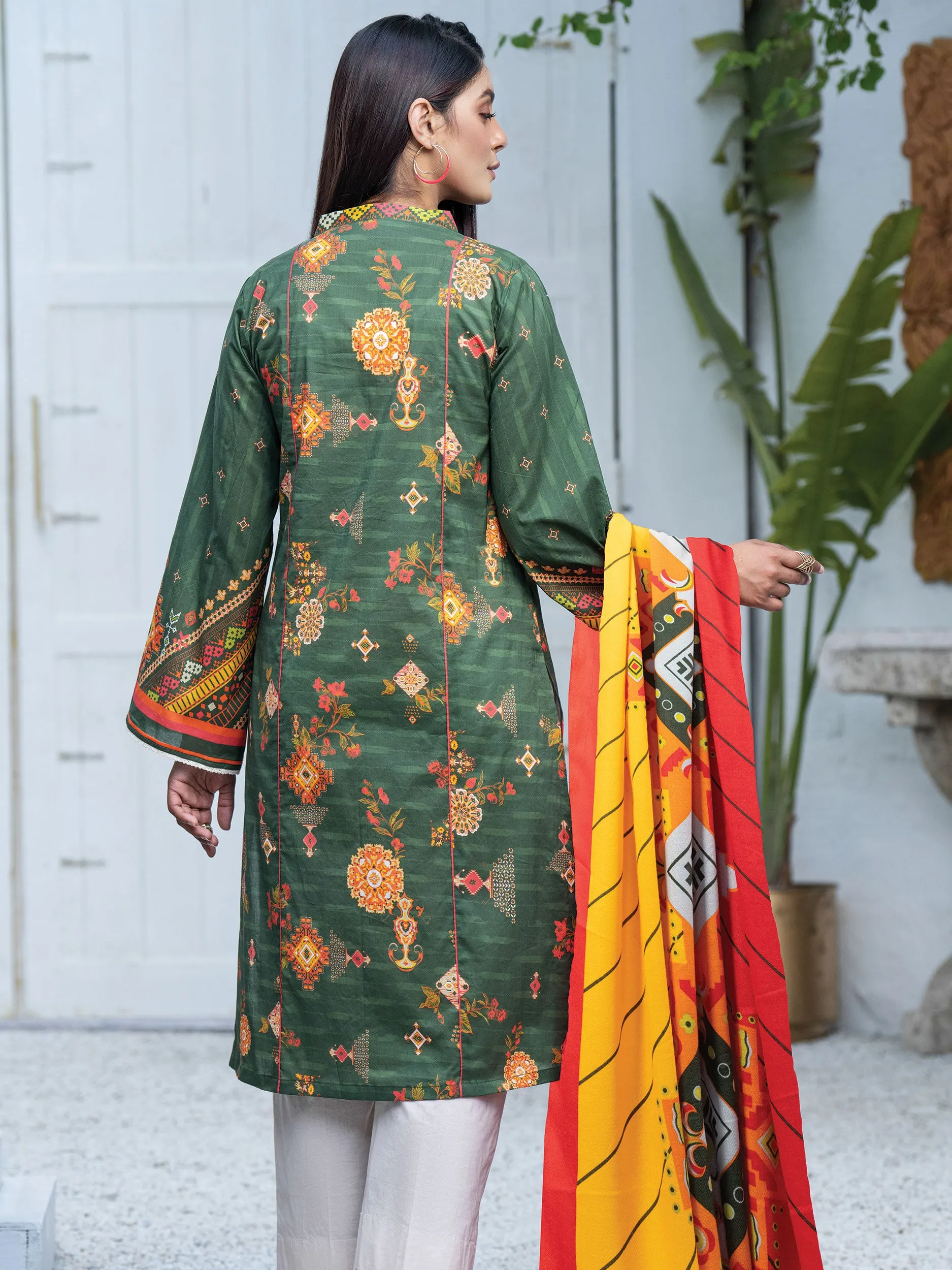 2 Piece Khaddar Suit-Printed (Unstitched)