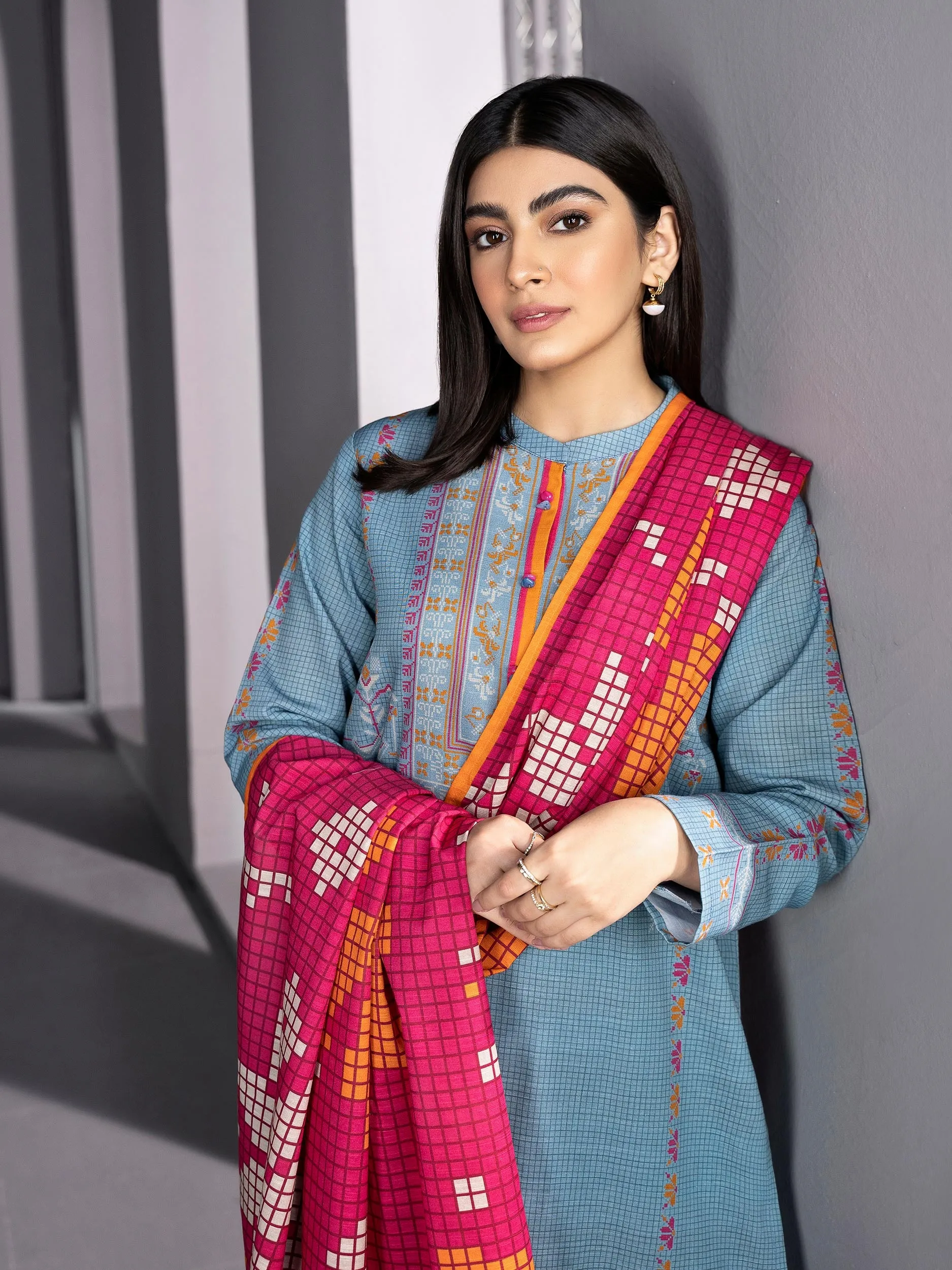 2 Piece Khaddar Suit-Printed (Unstitched)