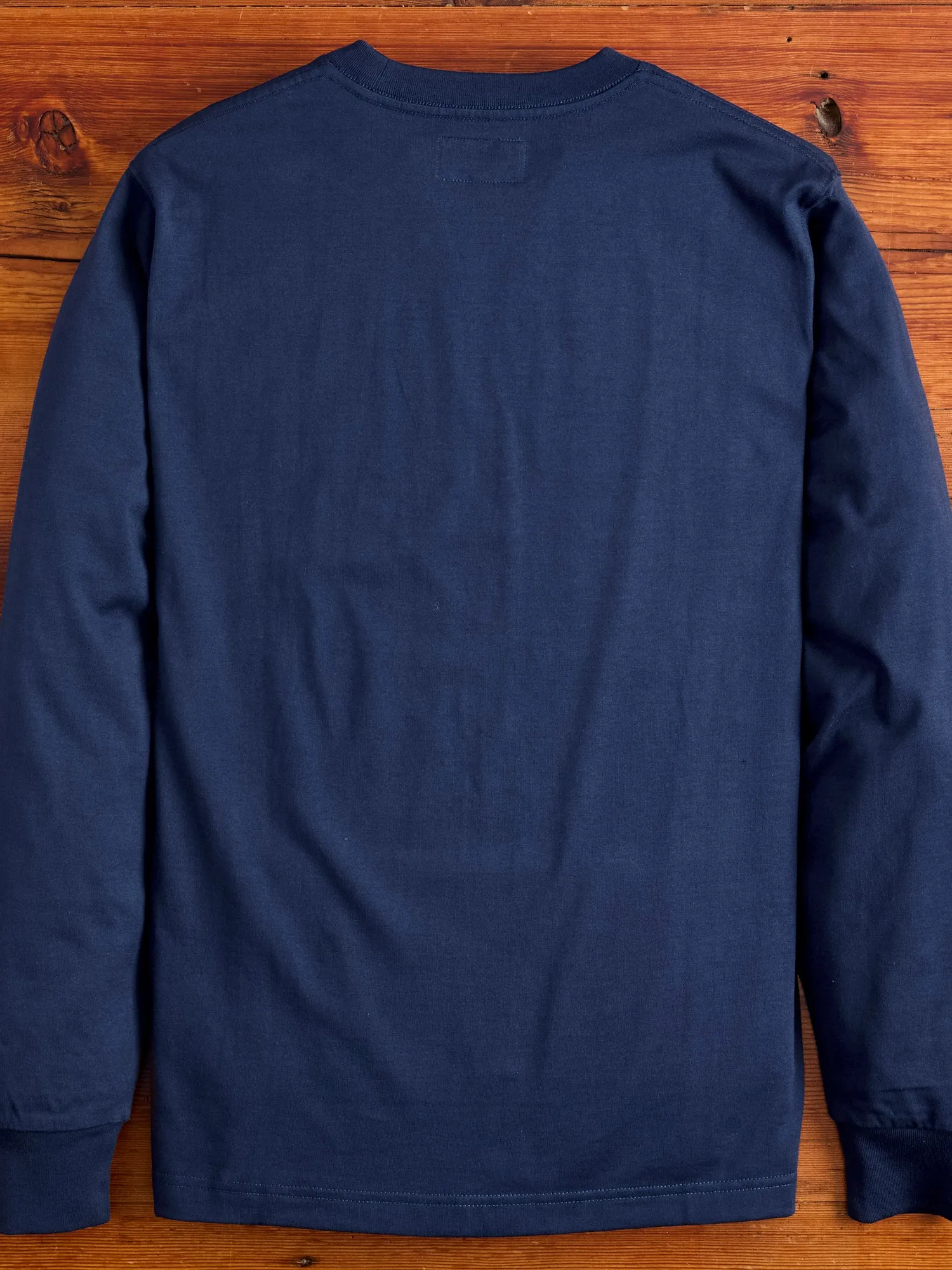 40/2 Long Sleeve Pocket T-Shirt in Navy