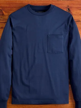 40/2 Long Sleeve Pocket T-Shirt in Navy