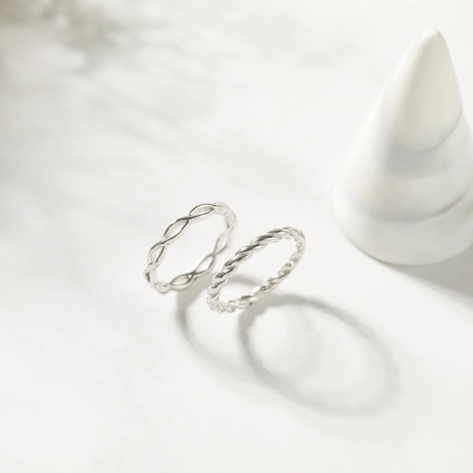 925 Sterling Silver Cute Twist Ring