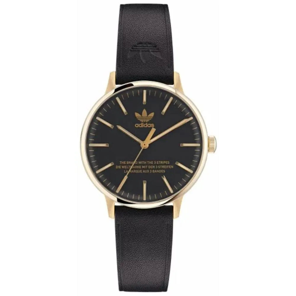 Adidas Black Leather Strap Women's Watch AOSY22574