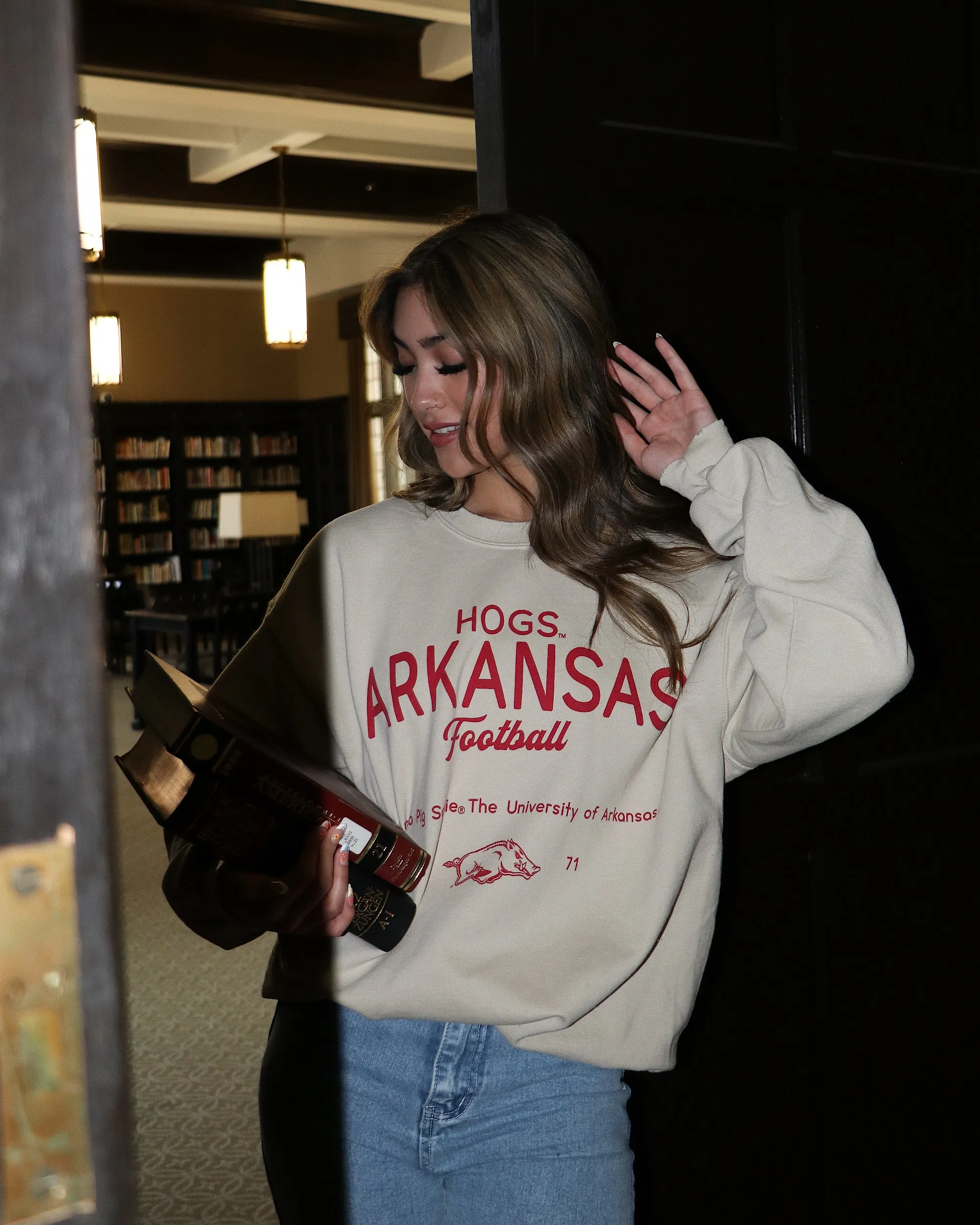 Arkansas Razorbacks Shot Off Sand Thrifted Sweatshirt