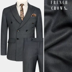 Arsenic Grey Wool Rich Double Breasted Suit