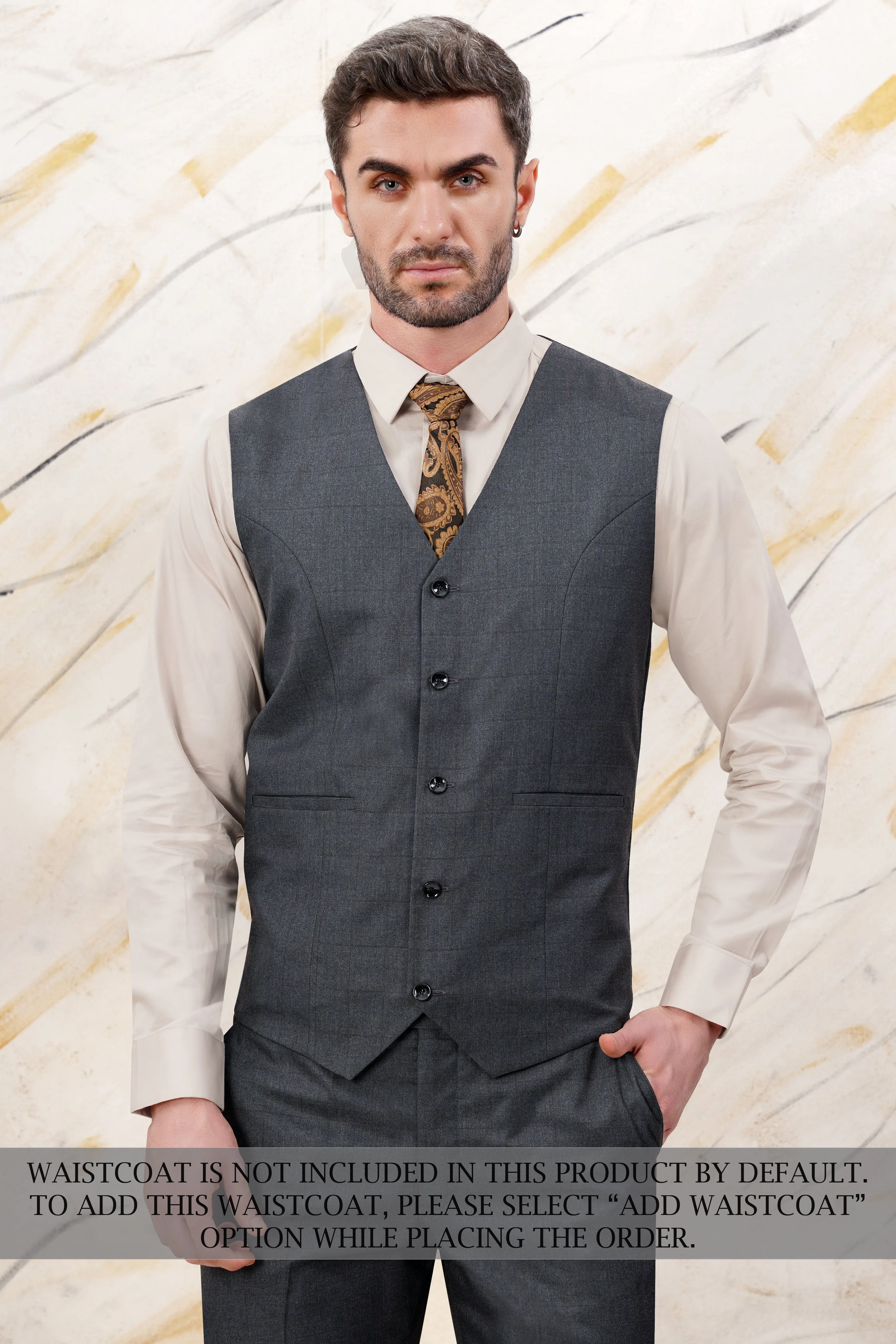 Arsenic Grey Wool Rich Double Breasted Suit