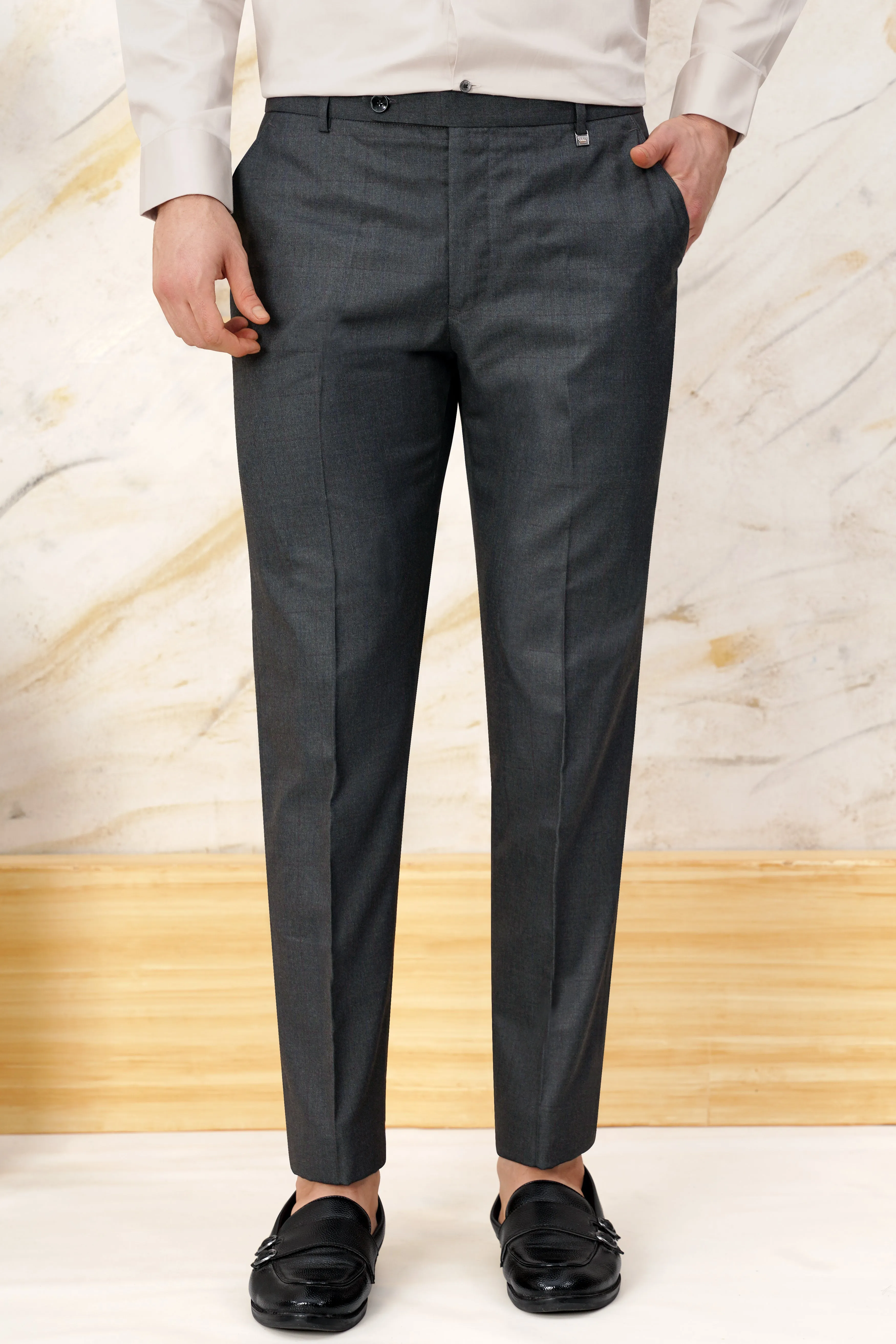 Arsenic Grey Wool Rich Double Breasted Suit