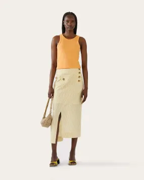 Astrid Skirt Cotton Seersucker Stripe Yellow