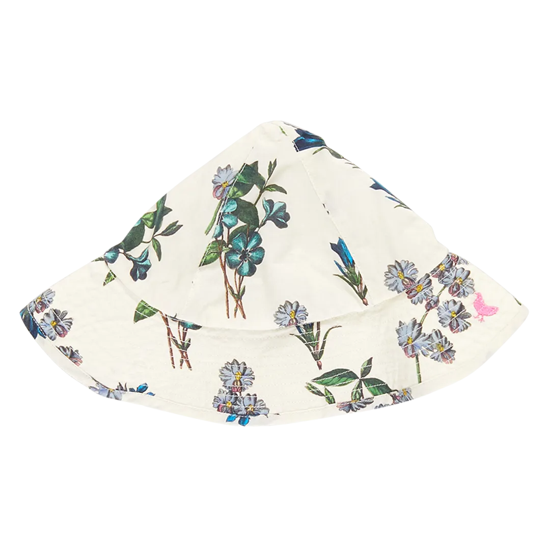 Baby Girls Sun Hat - Blue Botanical