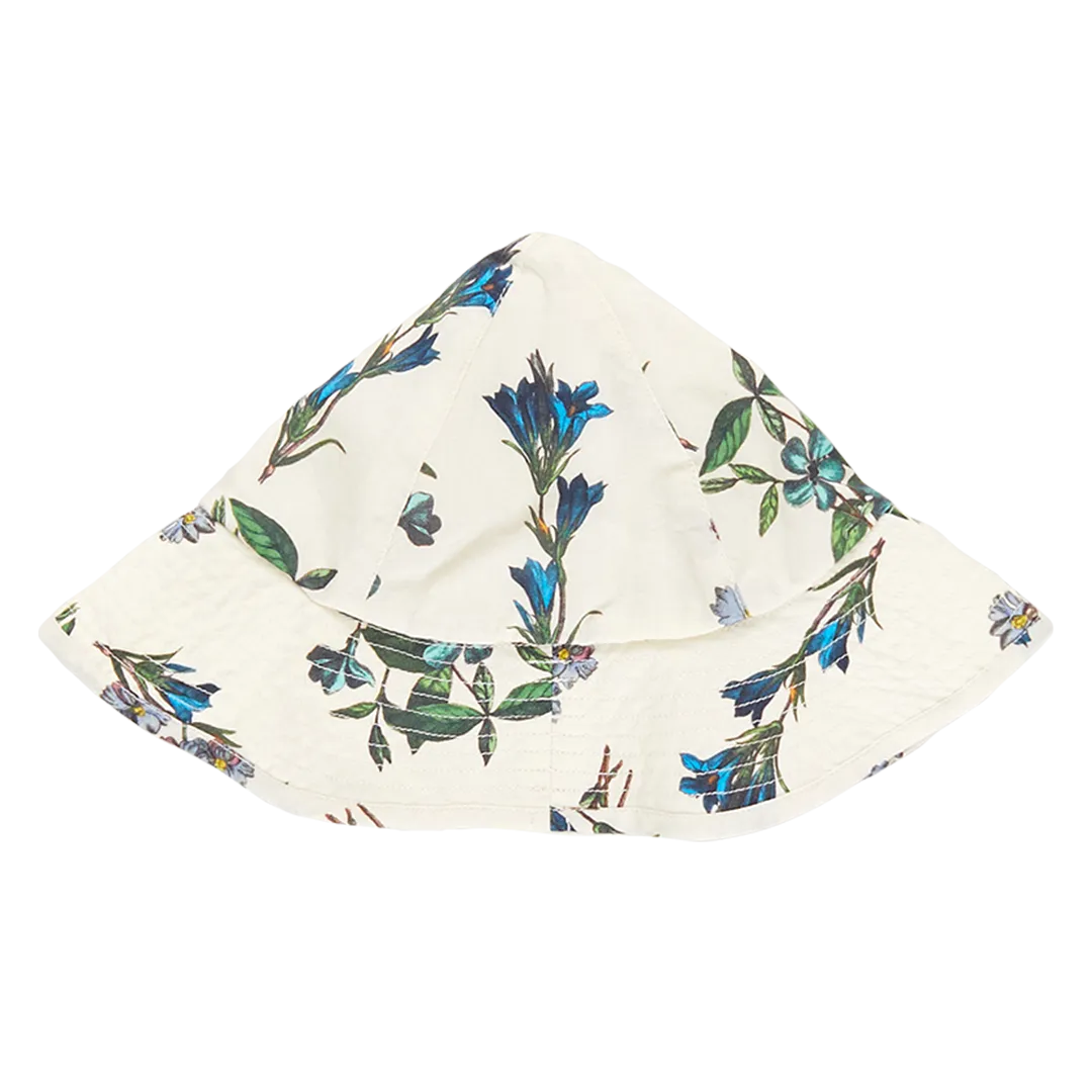 Baby Girls Sun Hat - Blue Botanical