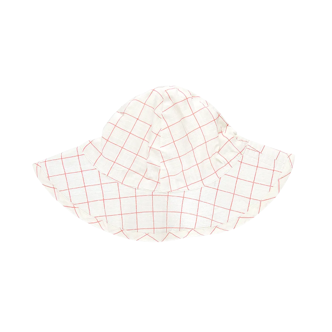 Baby Girls Sun Hat - Pink Tattersall