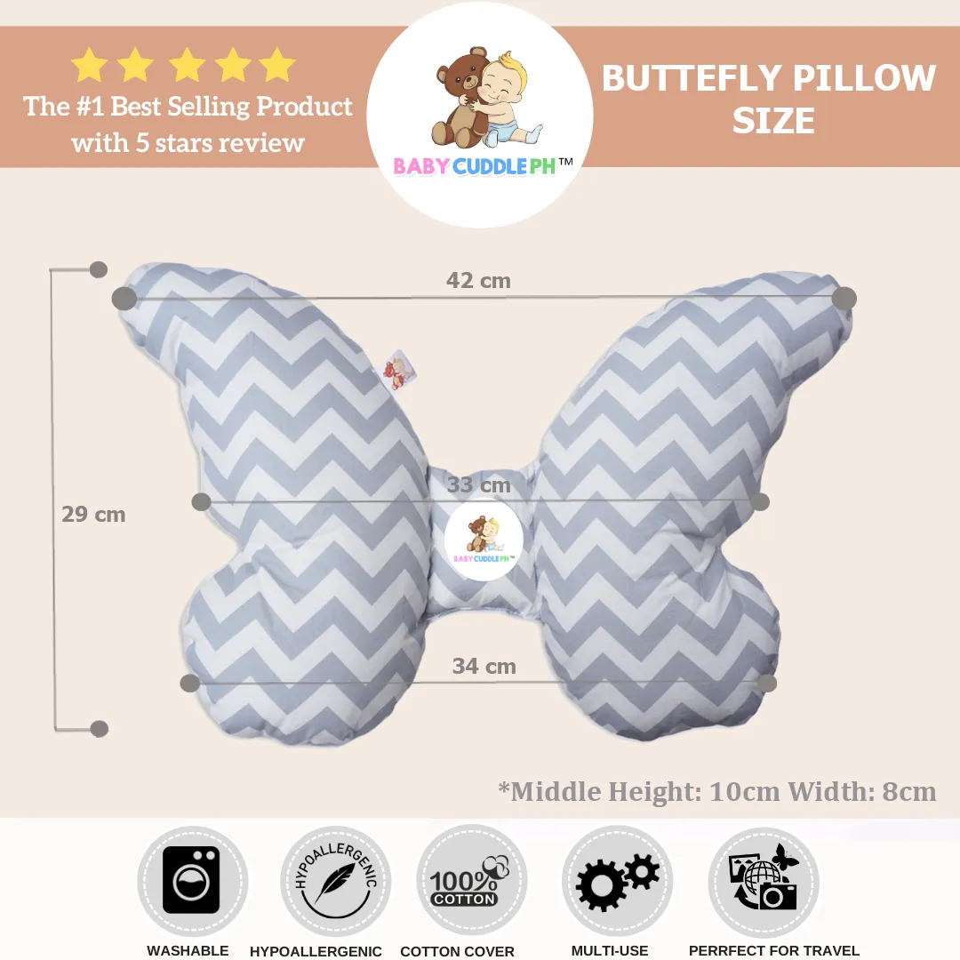 Babycuddle Butterfly Pillow - Flora in Peach