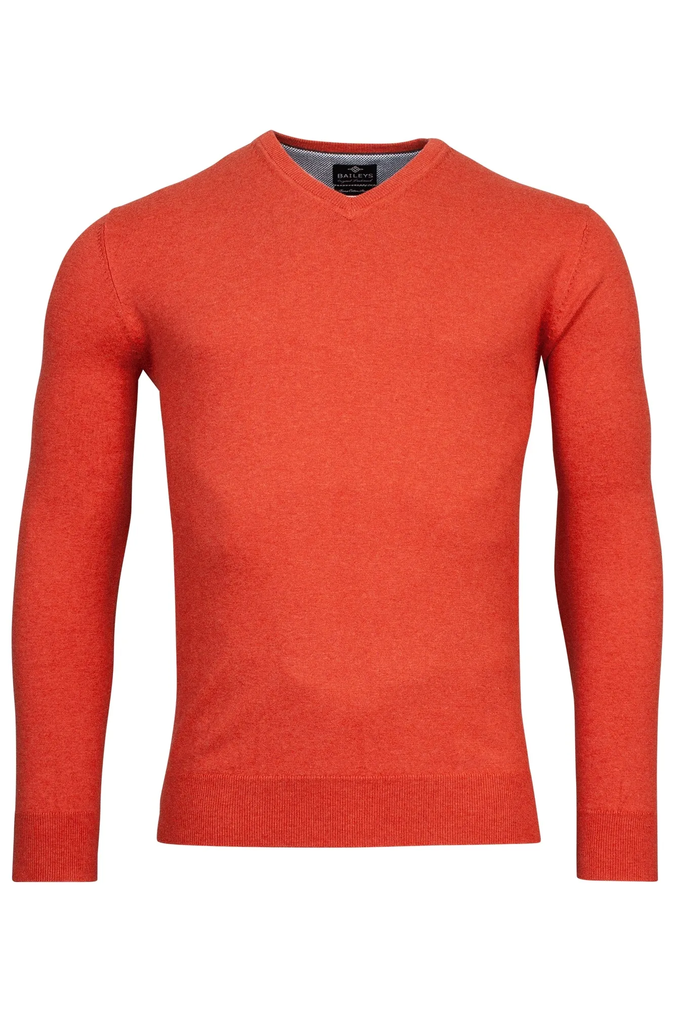 Baileys Cotton Coral V-Neck Jumper Red