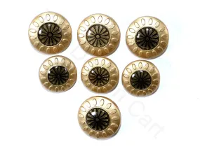 Beige Brown Floral Metal Suit Buttons