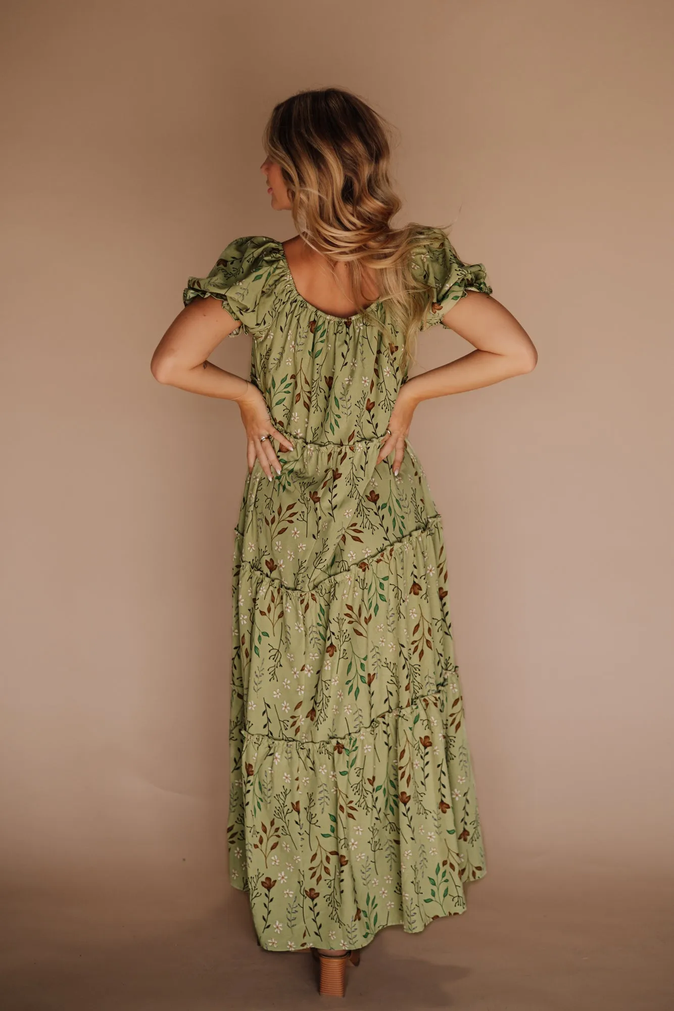 Bella Maxi Dress in Green - Coming Soon