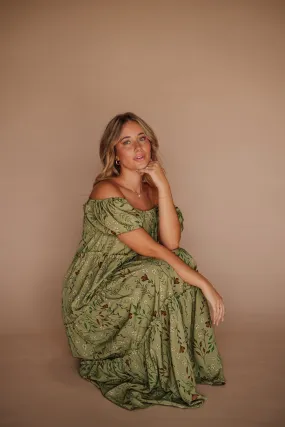 Bella Maxi Dress in Green - Coming Soon