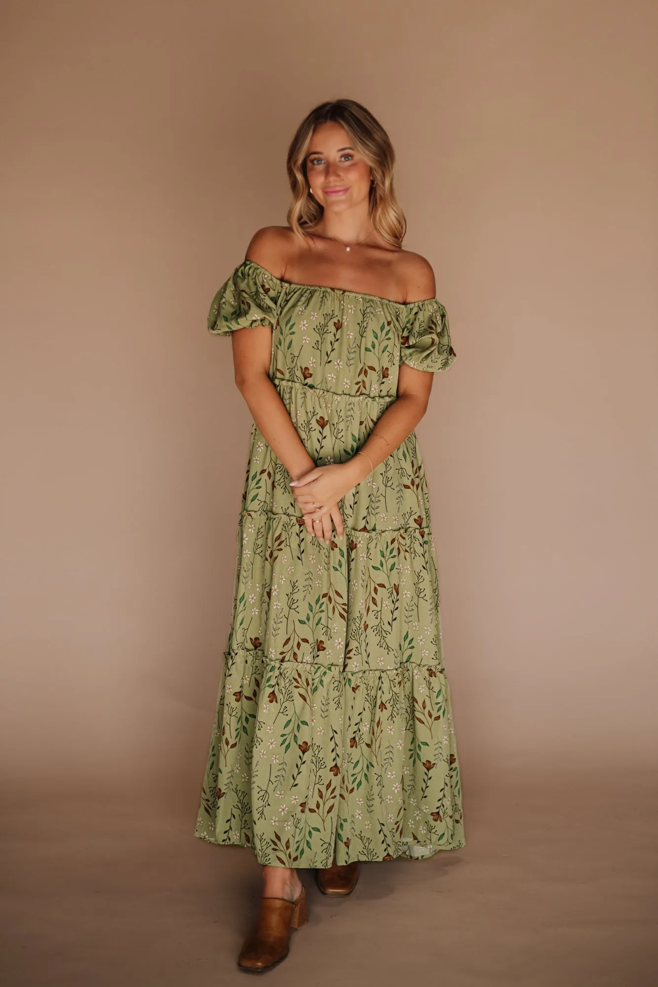 Bella Maxi Dress in Green - Coming Soon