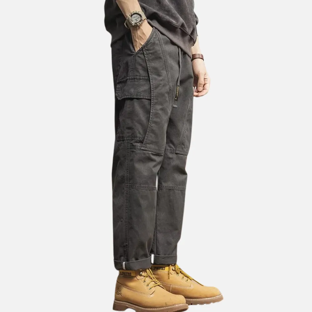 Belted Straight-Leg Cargo Pants