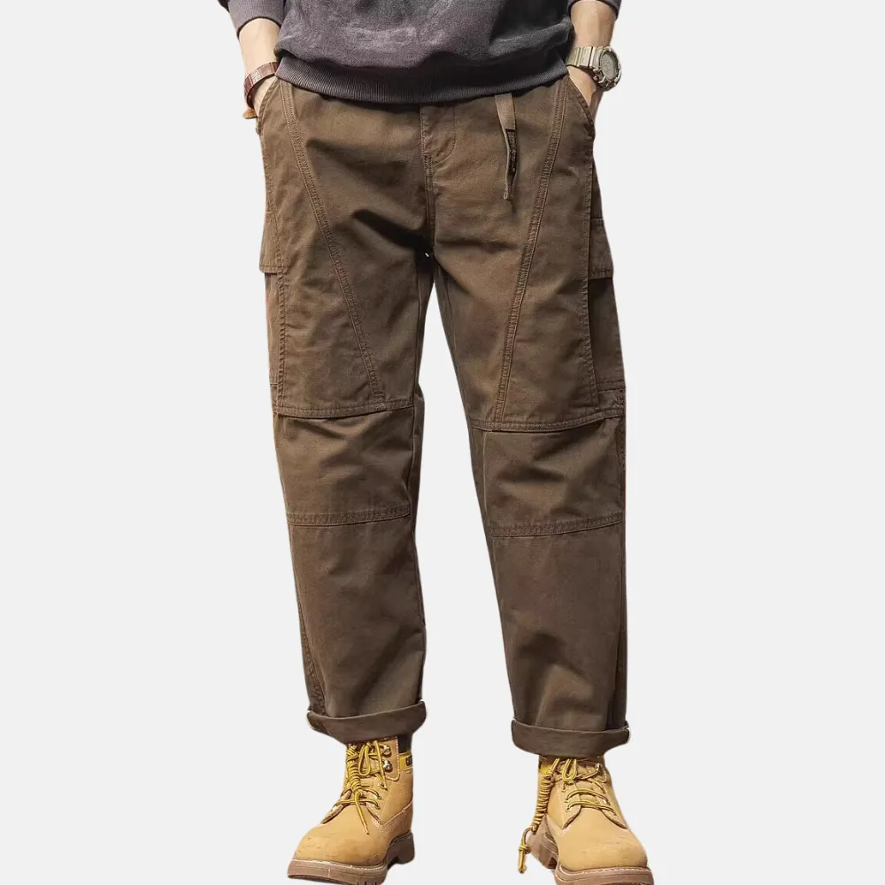 Belted Straight-Leg Cargo Pants