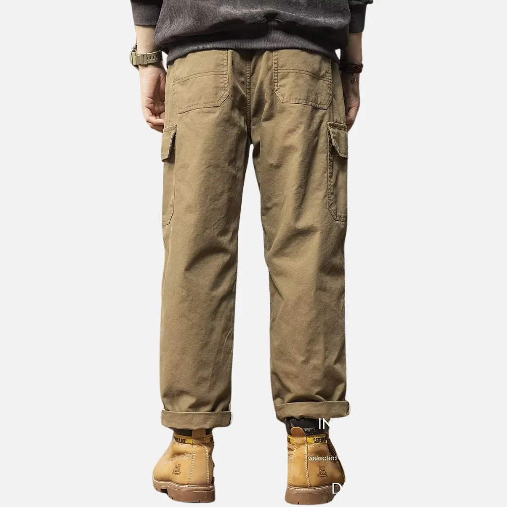 Belted Straight-Leg Cargo Pants