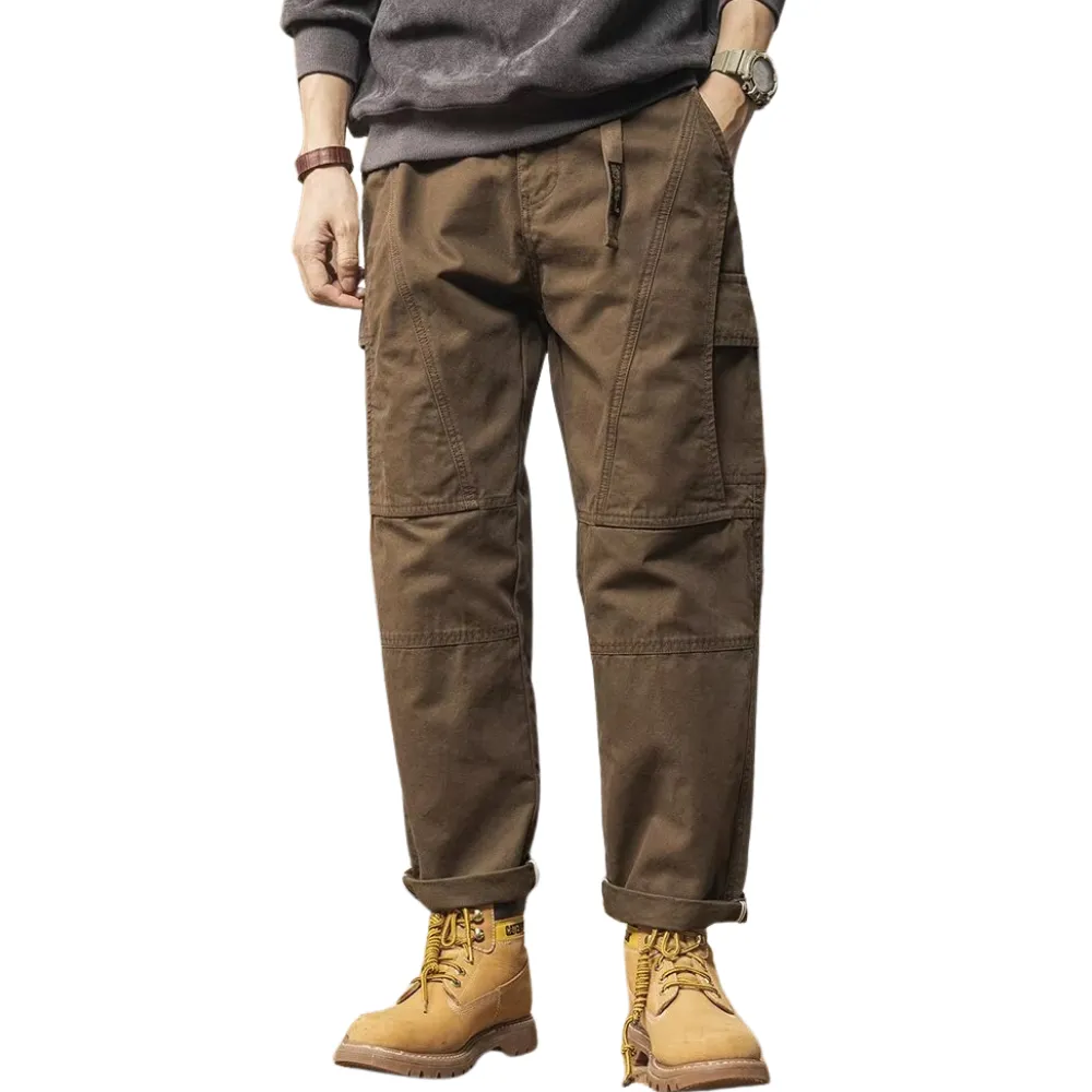 Belted Straight-Leg Cargo Pants