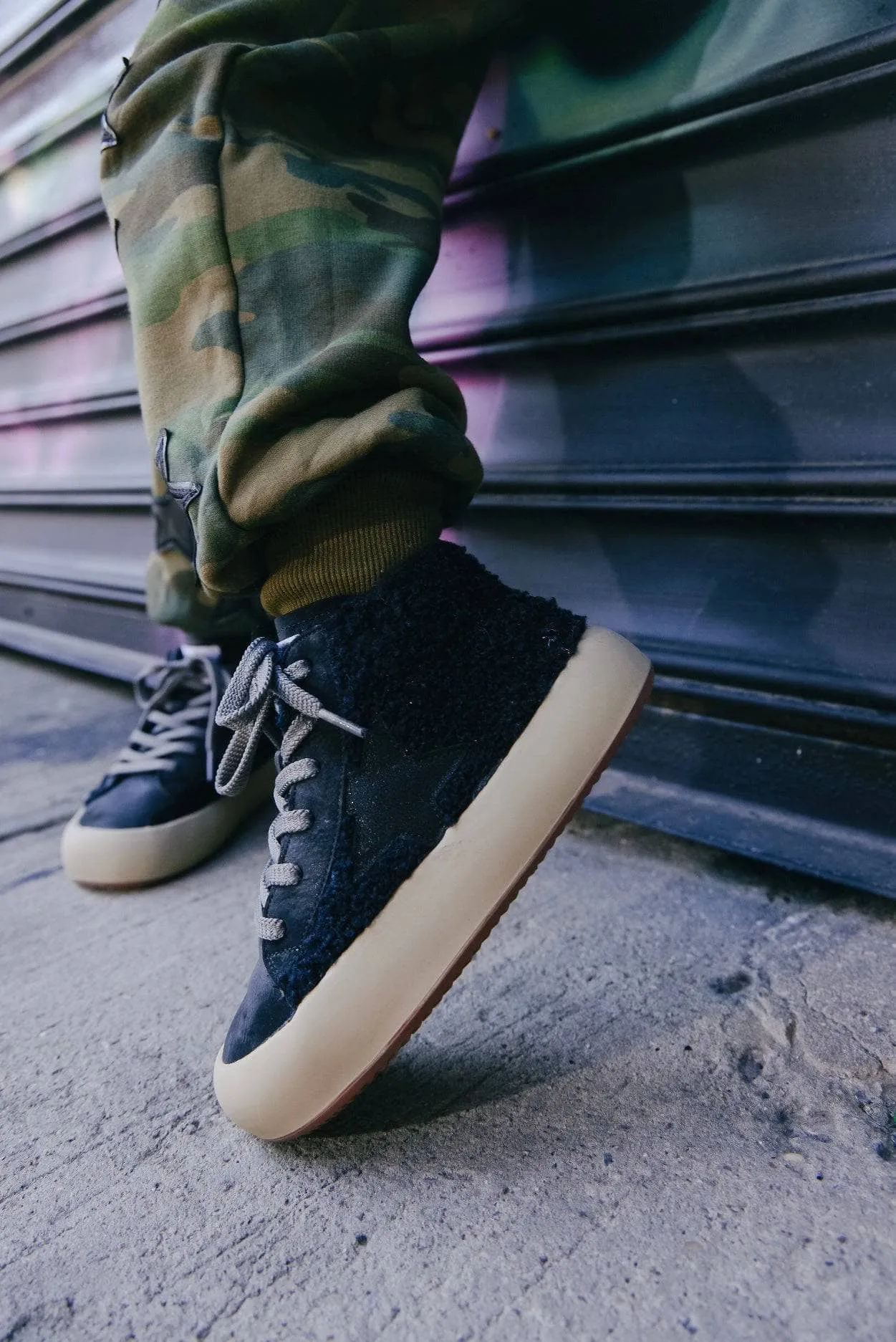 Blackout High-top Sherpa Sneaker