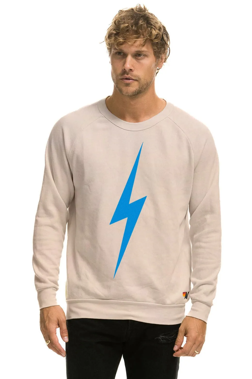 BOLT CREW SWEATSHIRT - SAND // BLUE