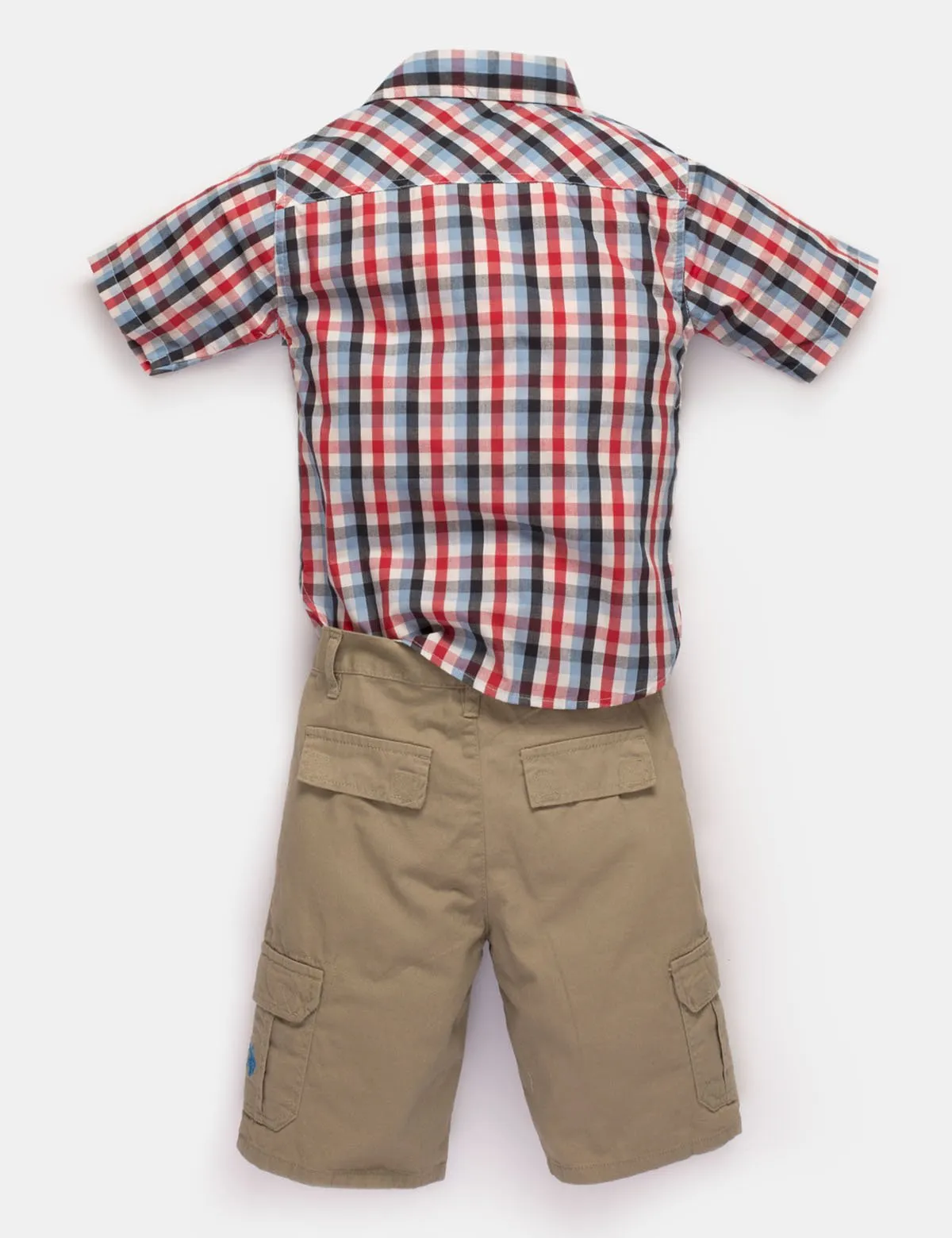 BOYS 2 PIECE SET - SHIRT & CARGO SHORTS