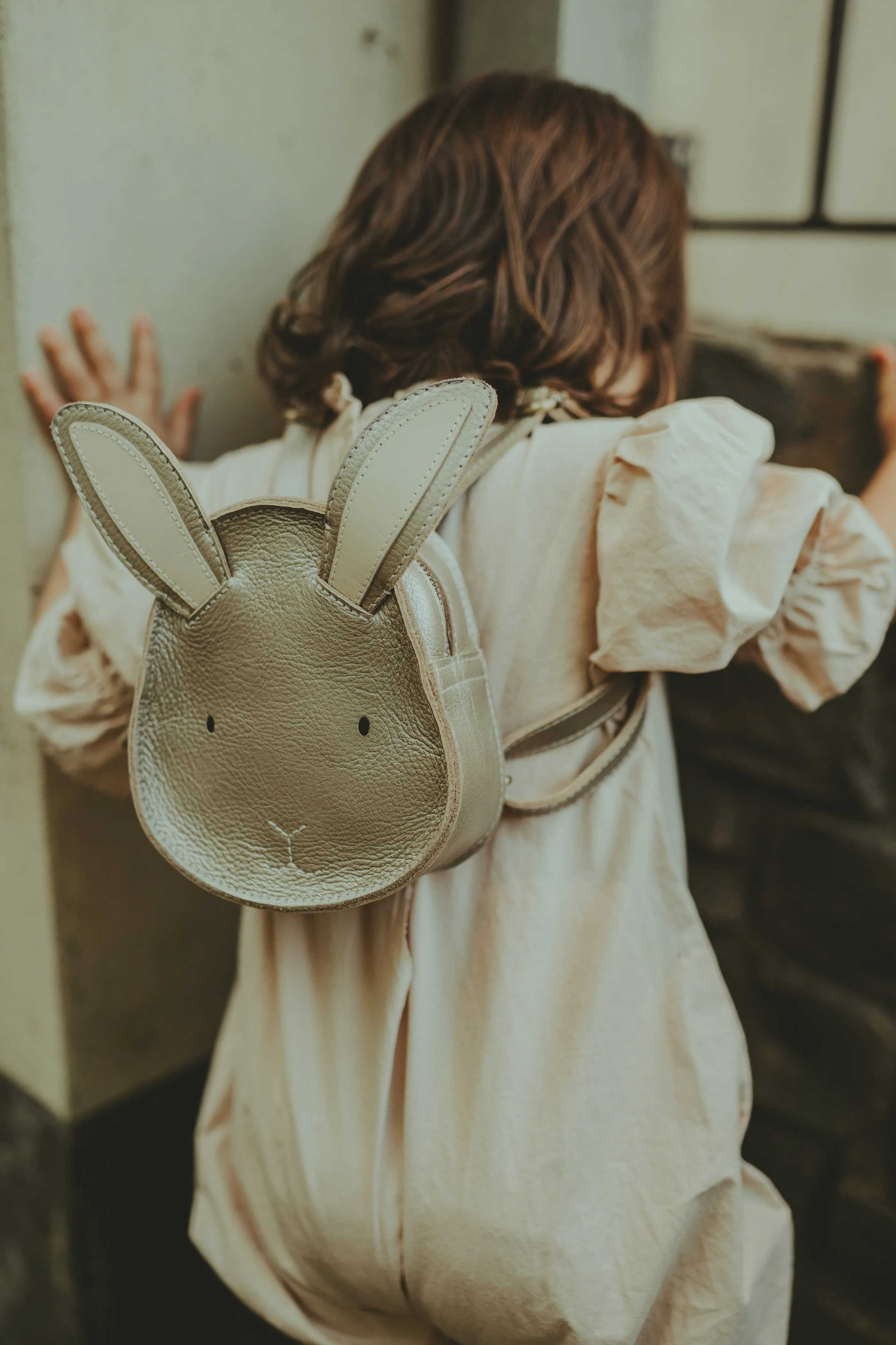 Buna Exclusive Backpack | Bunny | Champagne Metallic Leather