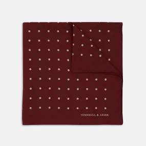 Burgundy Spot Silk Pocket Square