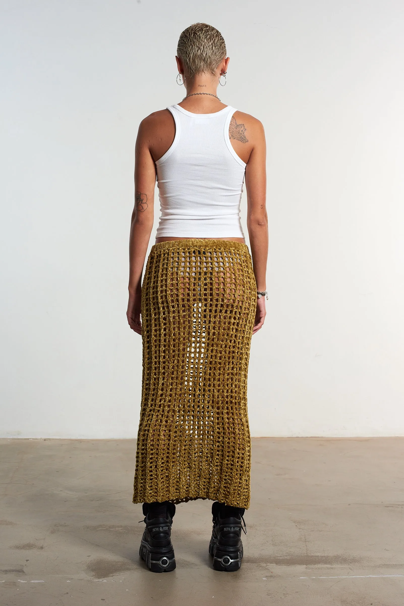 Cage Open Knit Maxi Skirt