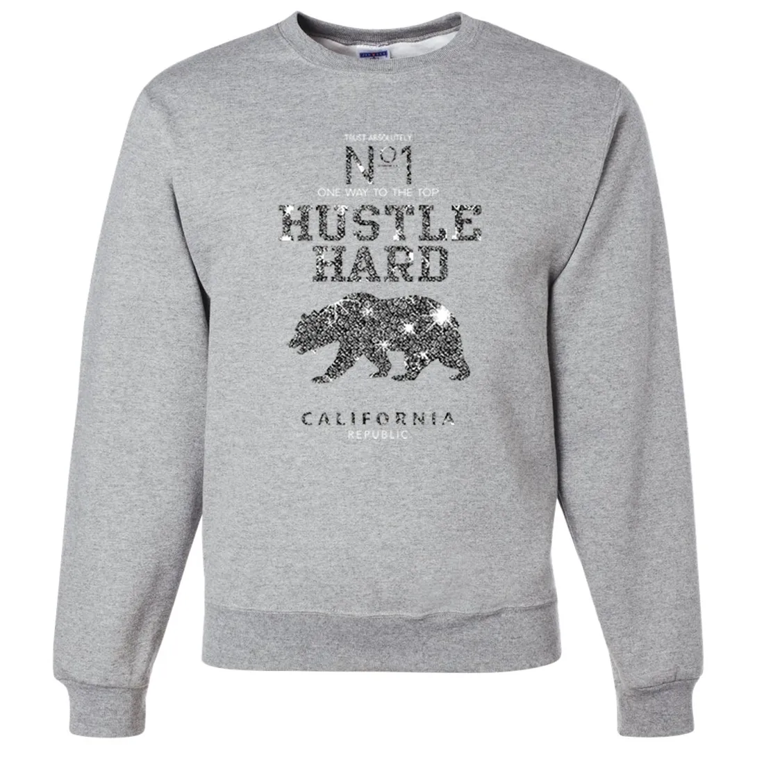 California Hustle Hard Sparkle Crewneck Sweatshirt