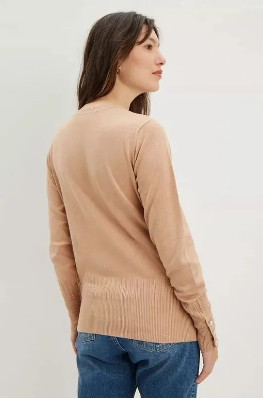 Camel Pearl Cuff Jumper