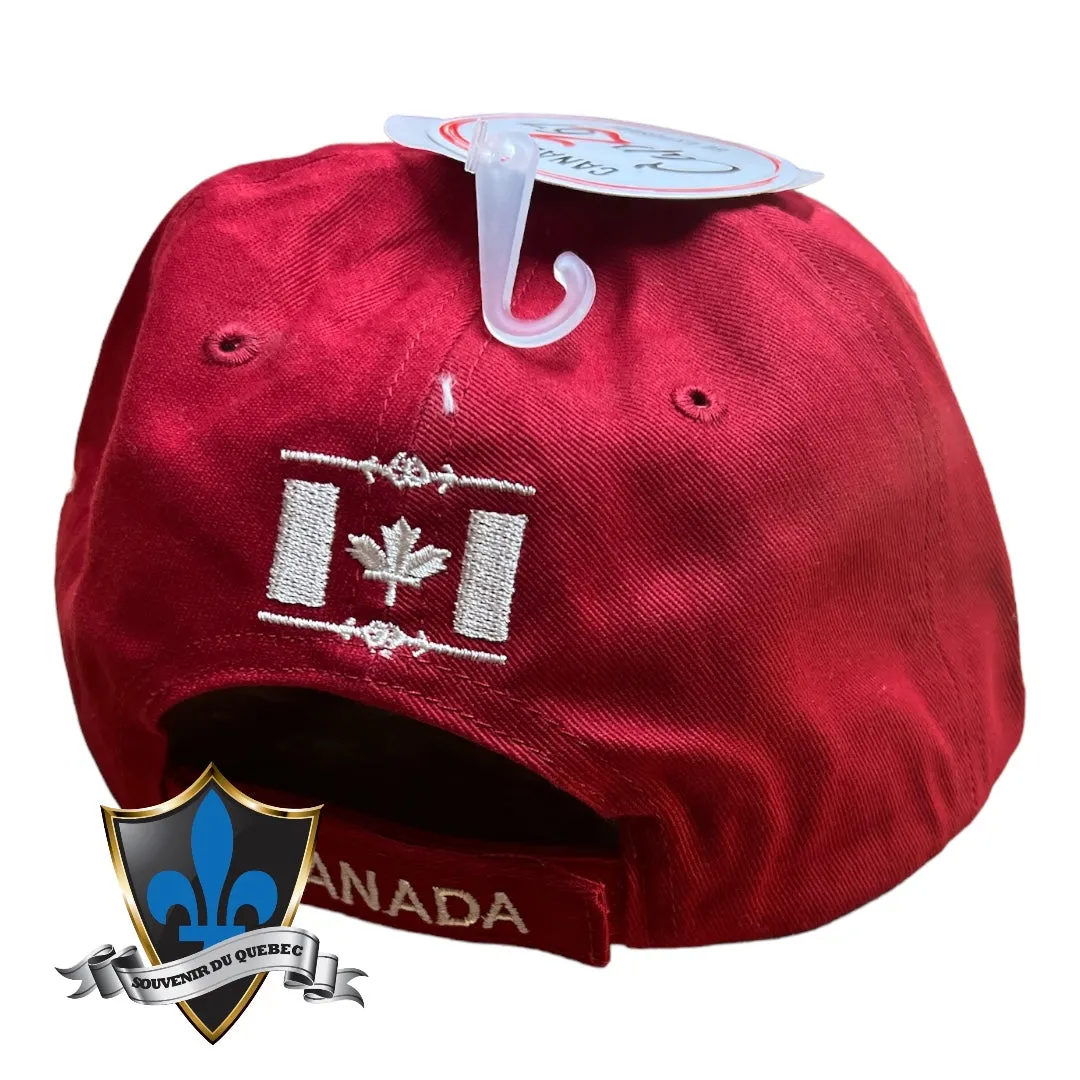 Canada patch cap embroidered leaf.