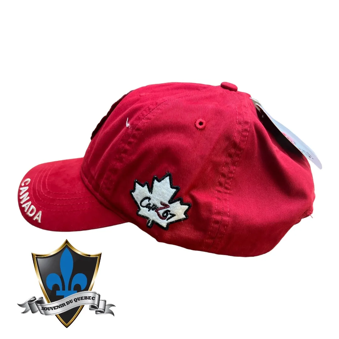 Canada patch cap embroidered leaf.