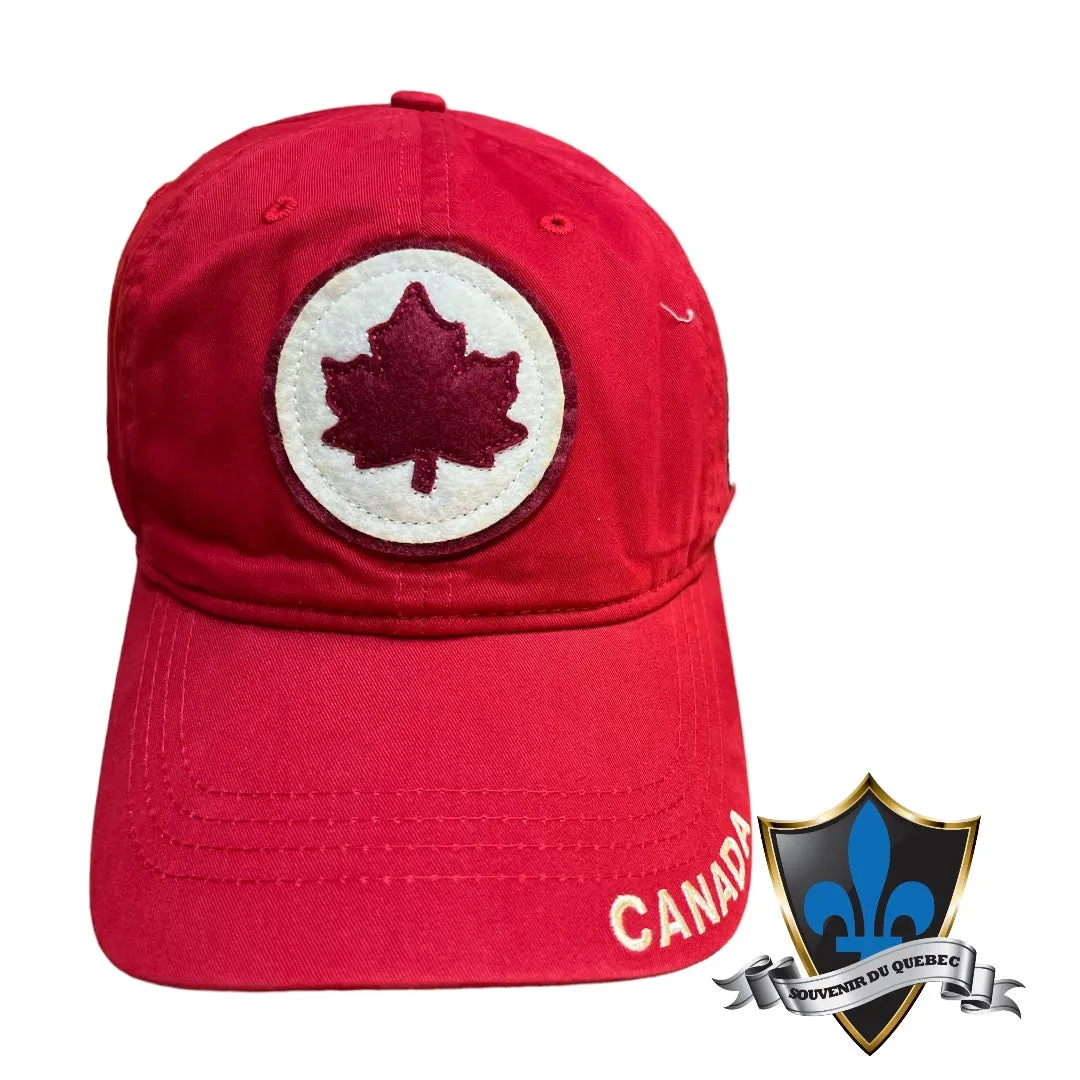 Canada patch cap embroidered leaf.