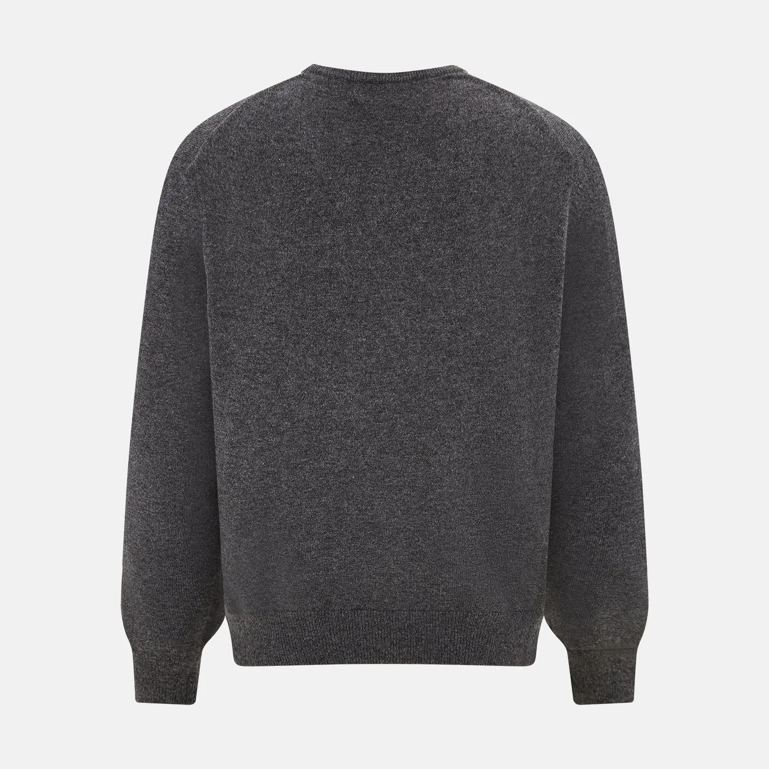 Charcoal Grey Cashmere V-neck Jumper