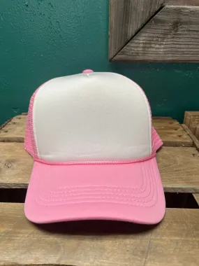 Classic Foam Solid Light Pink Two Tone Trucker Hat