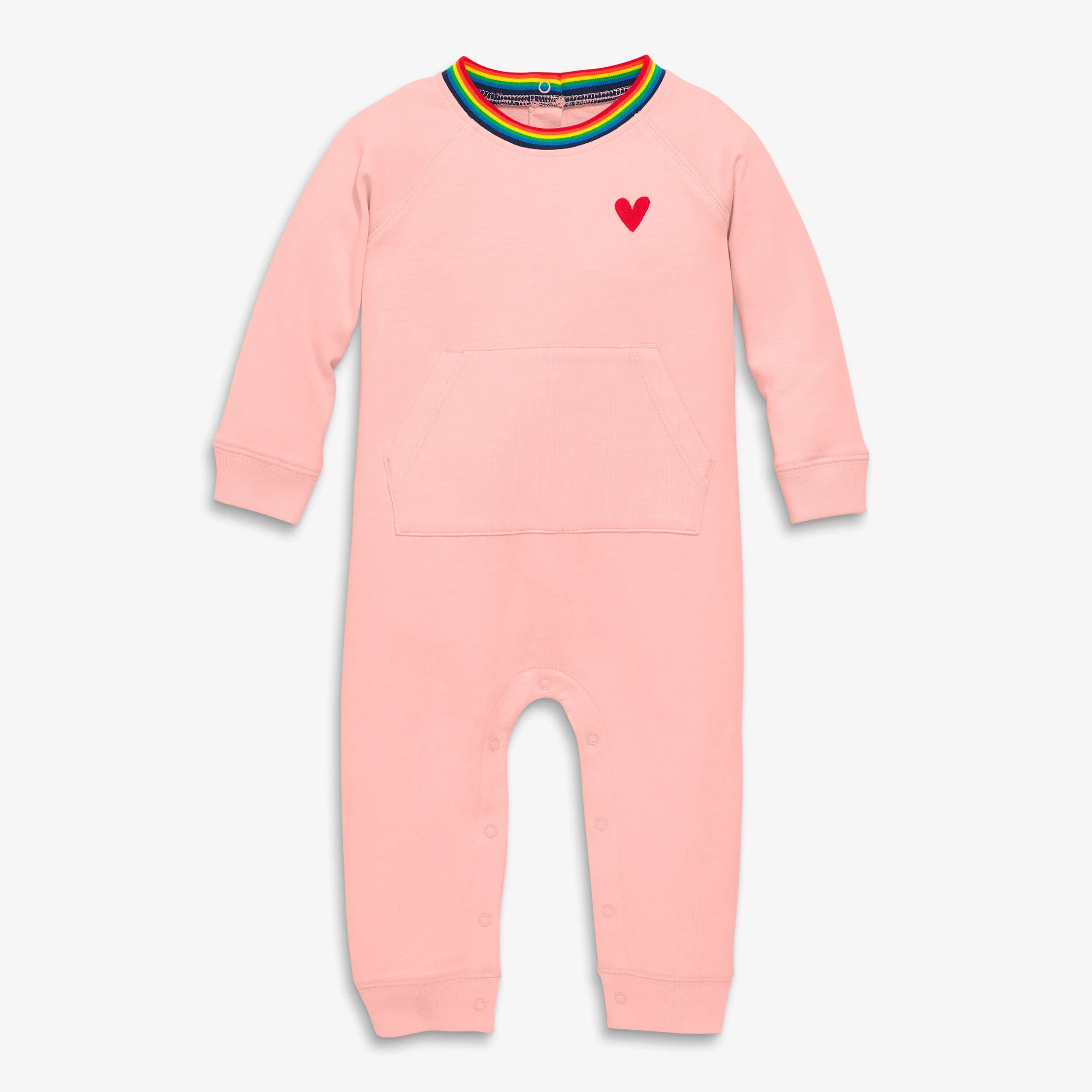 Clearance baby lightweight sweatshirt romper with embroidered heart