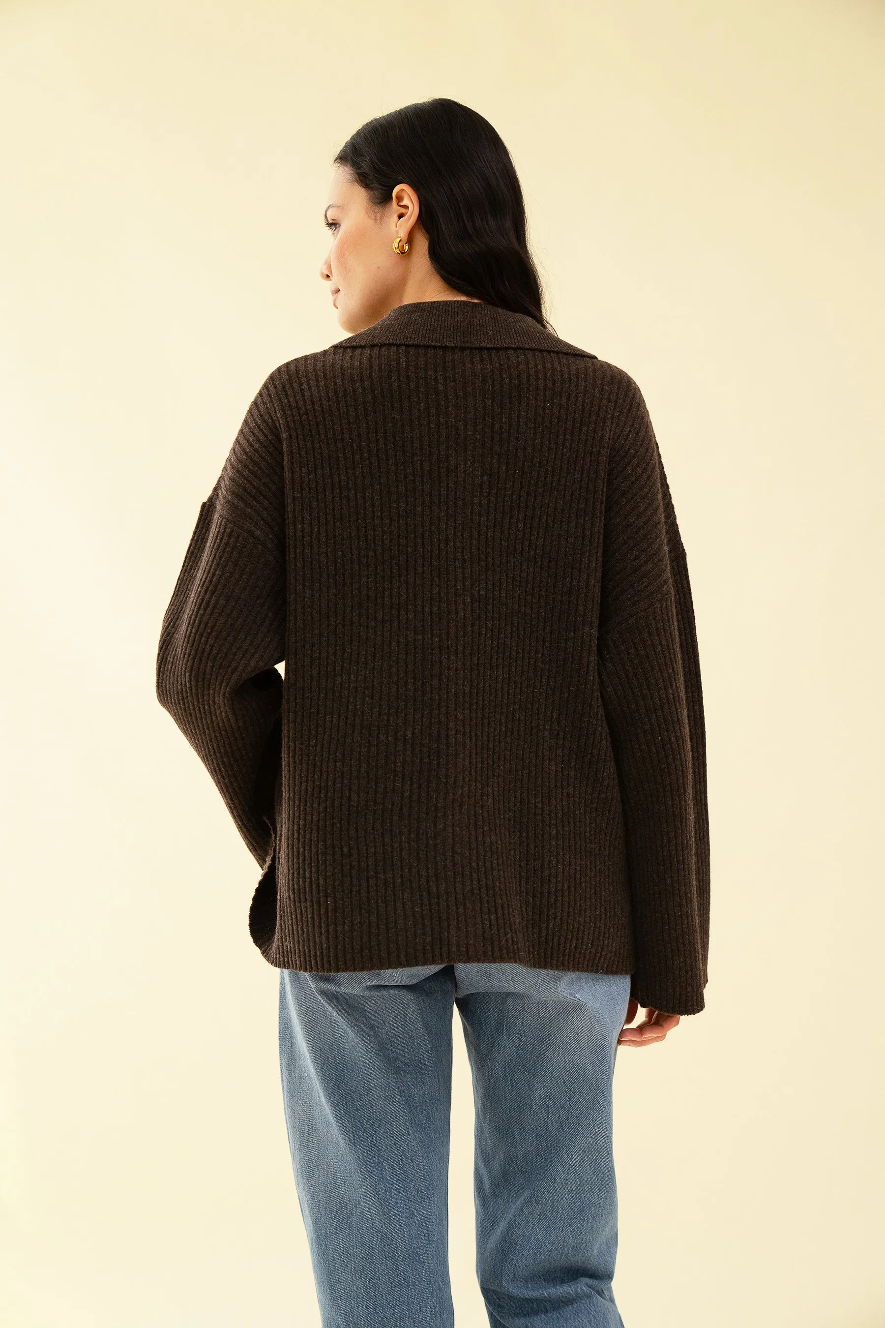 CLIO CARDIGAN - COFFEE