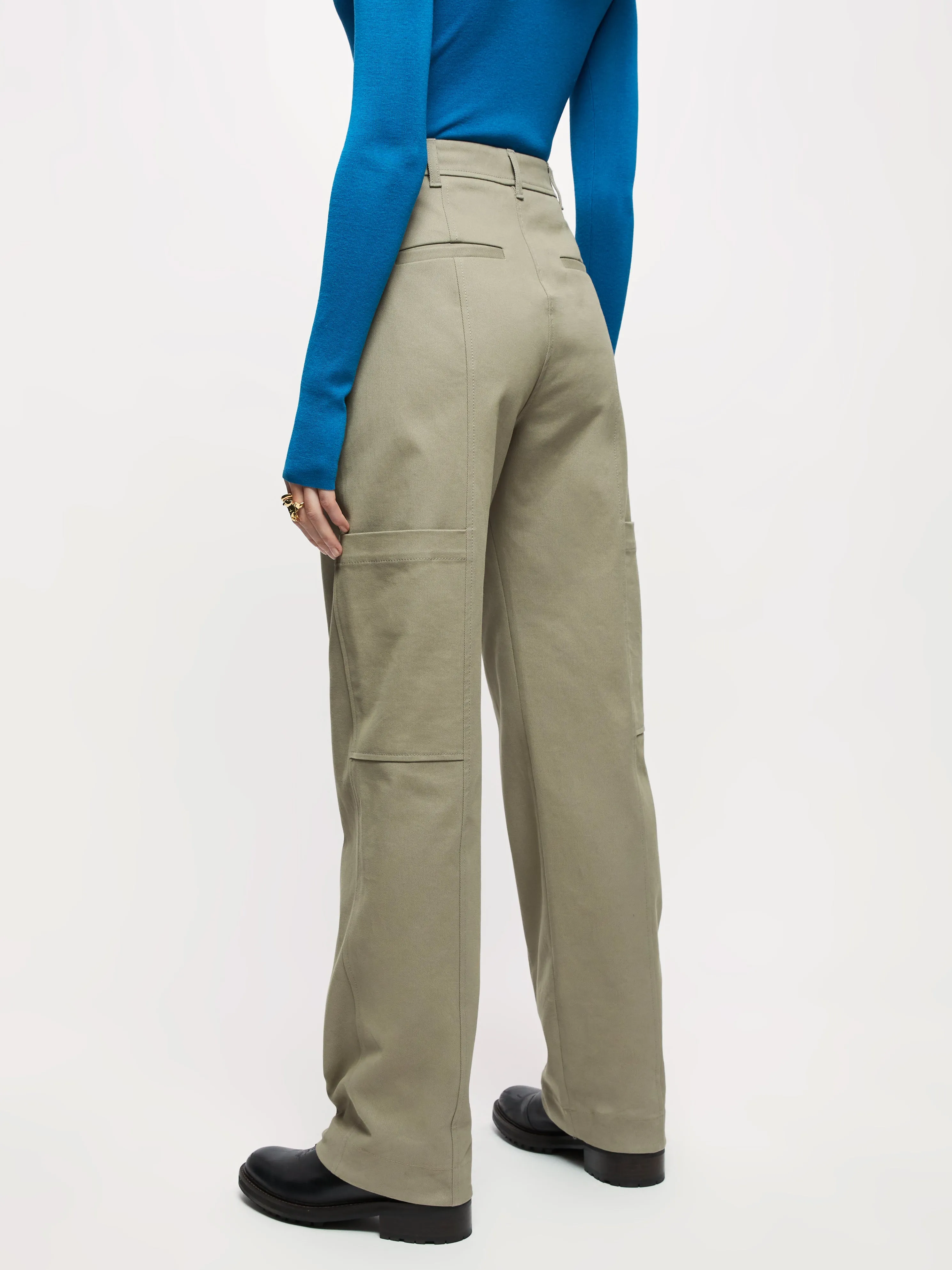 Cotton Utility Cargo Trouser | Taupe