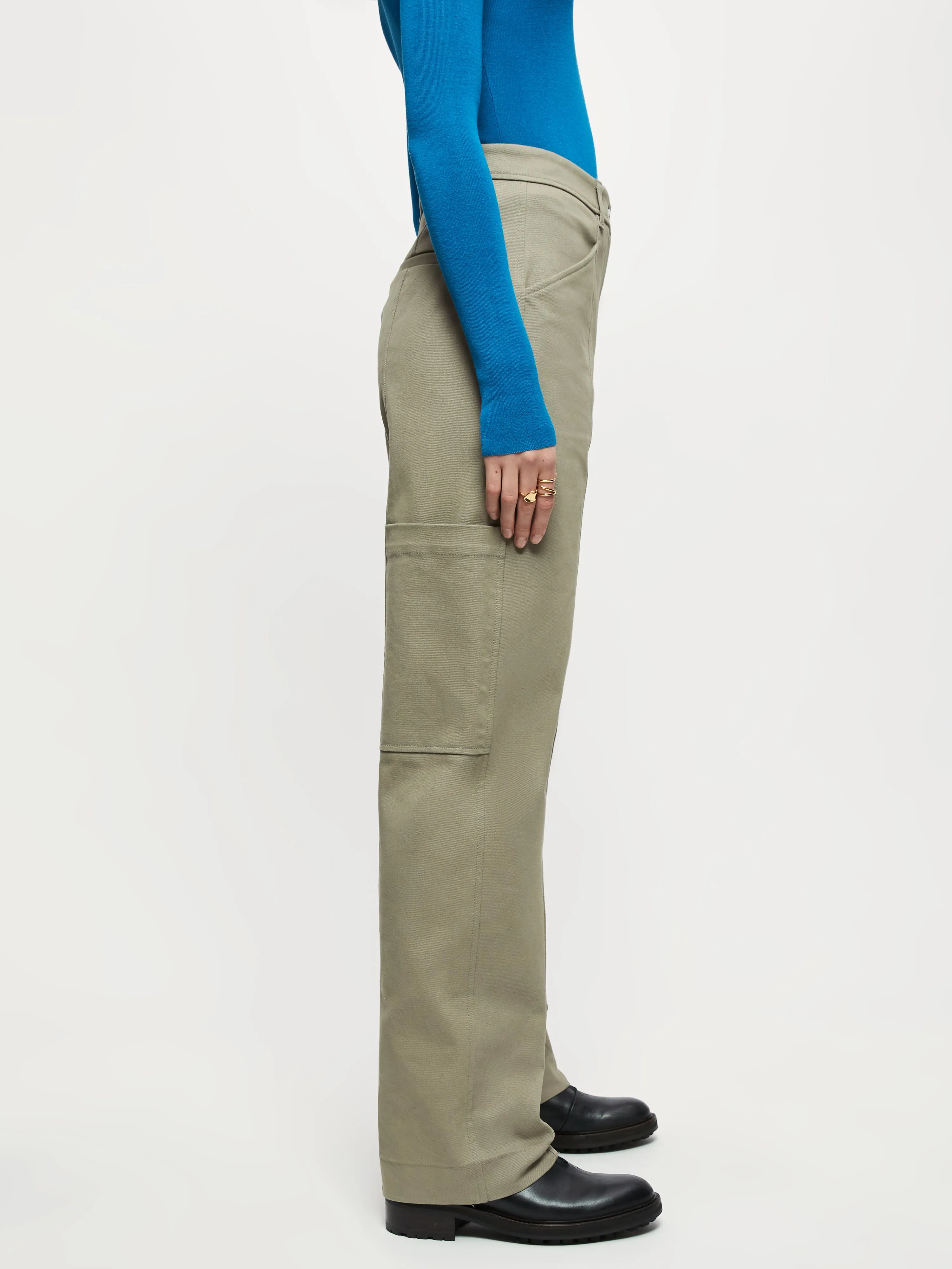 Cotton Utility Cargo Trouser | Taupe