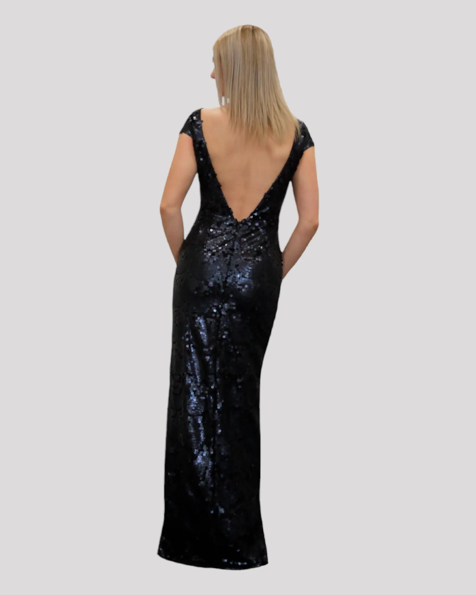 Courtney Midnight Blue Sequin Evening Dress