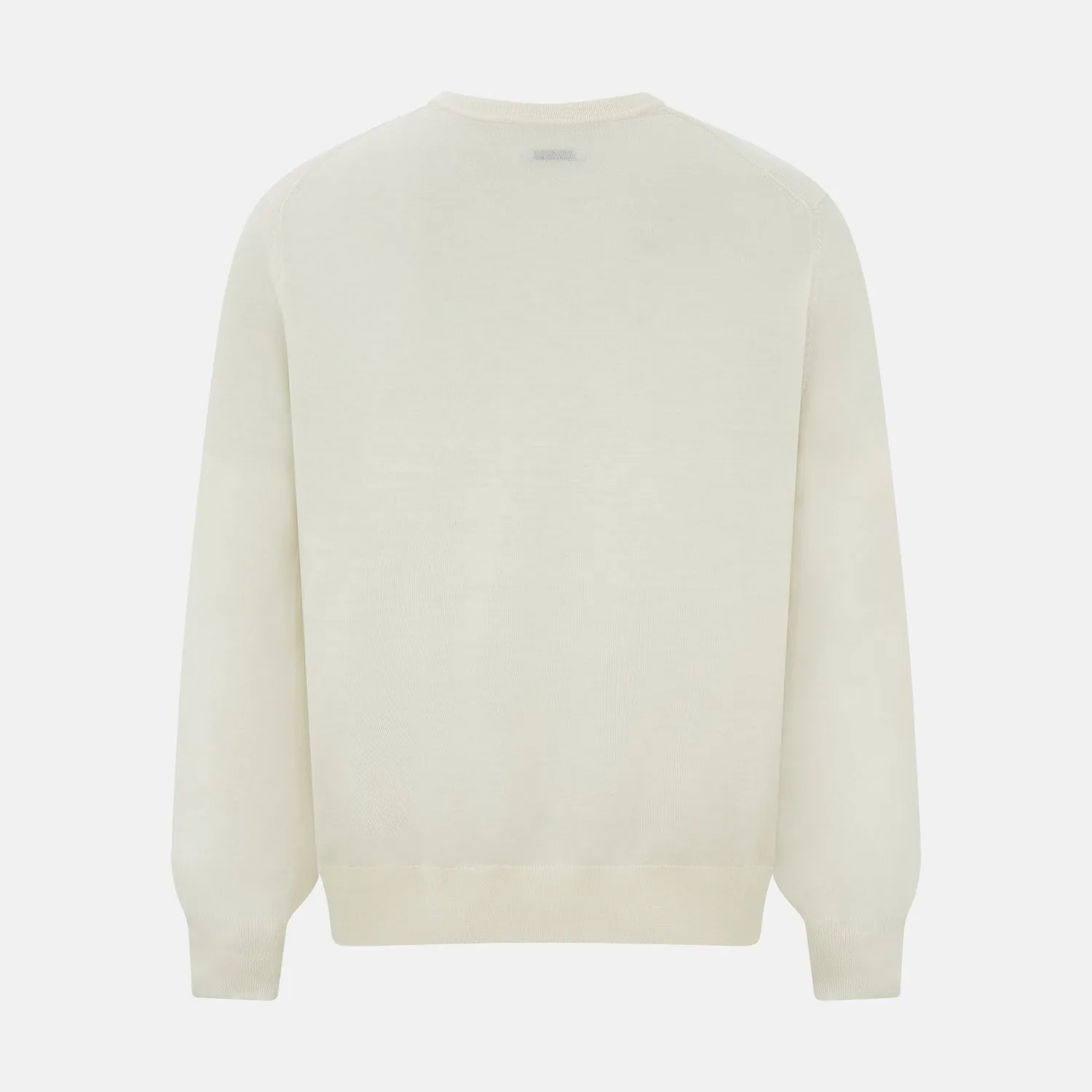 Cream Fine Merino V-Neck Jumper