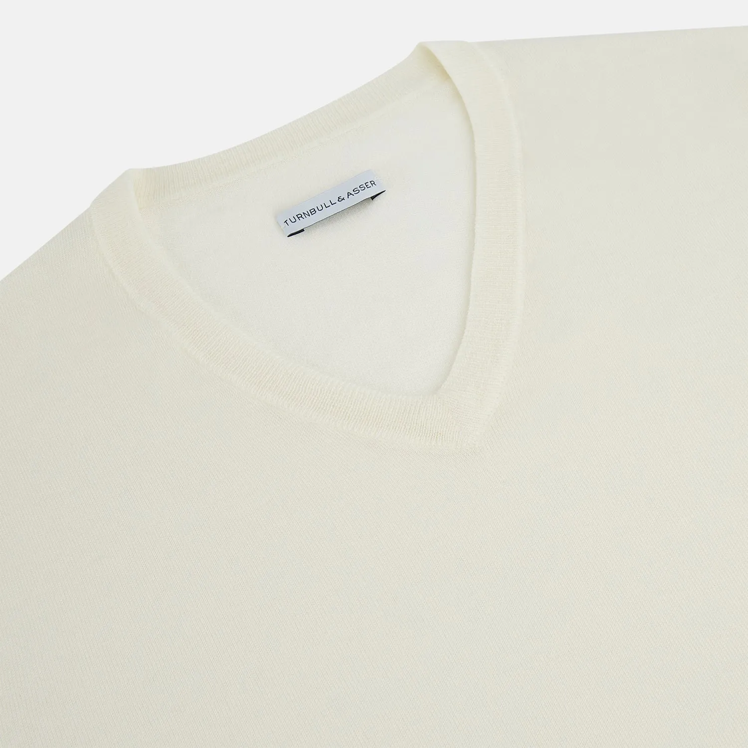 Cream Fine Merino V-Neck Jumper