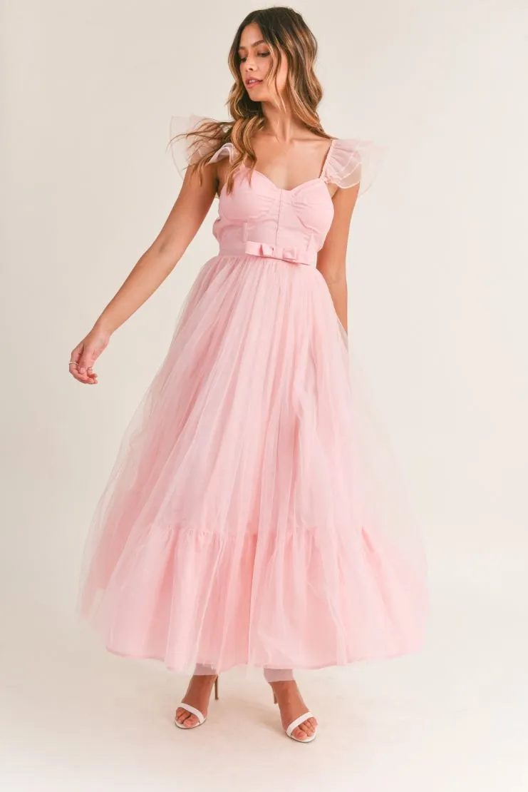 Daphne Organza Maxi Dress - Pink