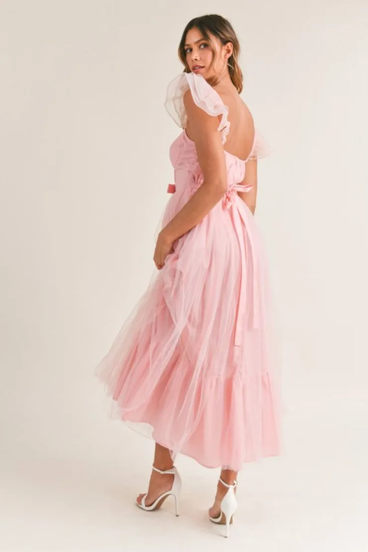 Daphne Organza Maxi Dress - Pink