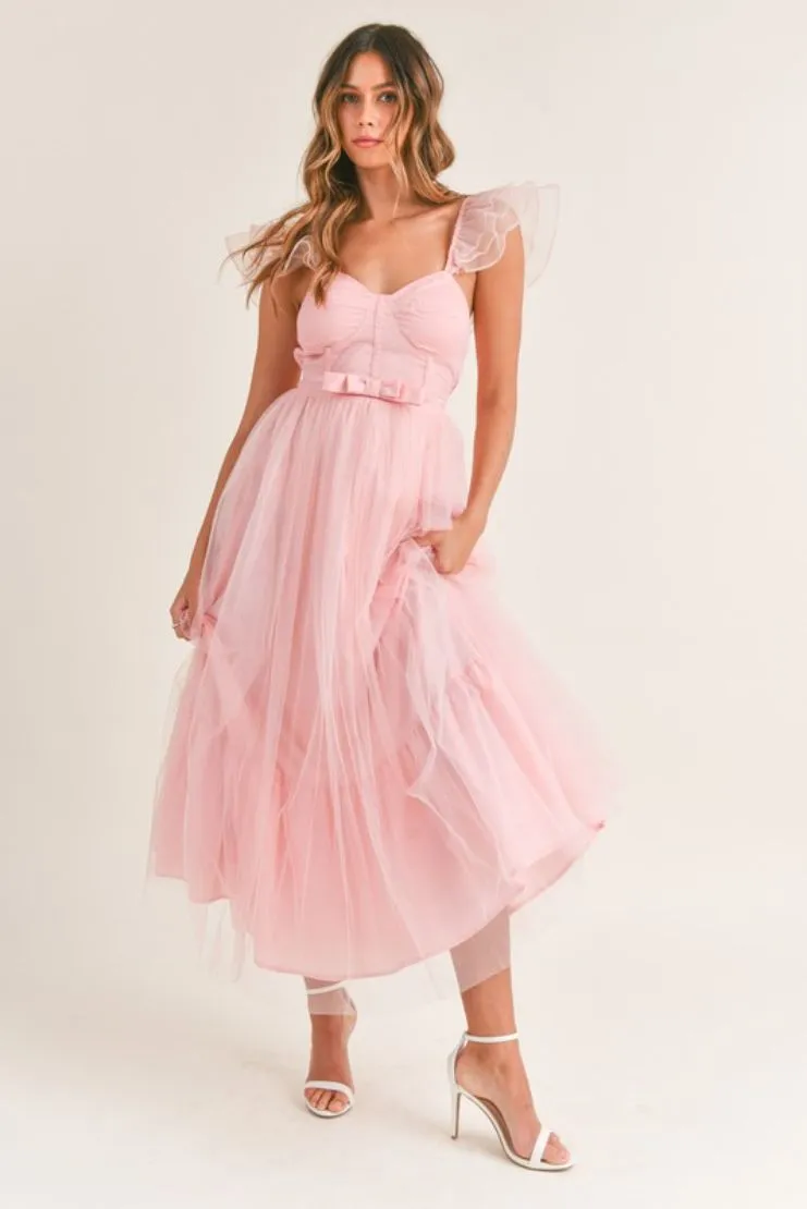 Daphne Organza Maxi Dress - Pink